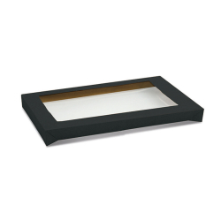 CD2266 Lid Black /window t/s Catering/Platter BLACK Large