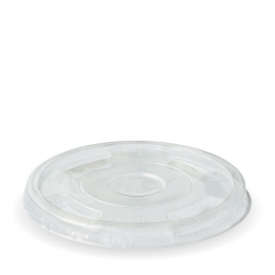 GA0080 Lid Flat/Hole t/s Clear PLA BioPak Cup 300-700ml C96F