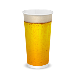 GB0254 Paper Cold Beer Print Cup 600ml 20oz BioPak BCC20BEER