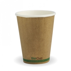 GD0030 Paper Hot Cups 8oz Kraft D/Wall BioPak BCK8DWGS