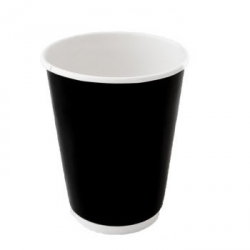 GD0032 Paper Hot Cups 8oz Black D/Wall Combo Detpak