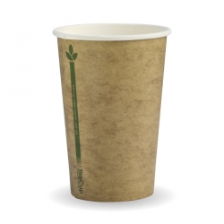 GD0072 Paper Hot Cups 10oz BioPak Green Line Kraft (80mm)