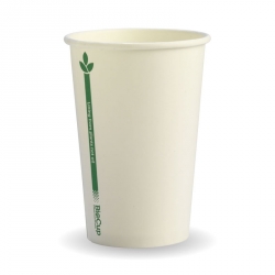GD0073 Paper Hot Cups 10oz BioPak Green Line White (80mm)
