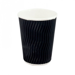GD0098 Paper Hot Cups 12oz Cool Wave BLACK