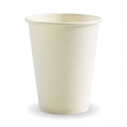 GD0101 Paper Hot Cups 12oz BioPak Plain White BC12W