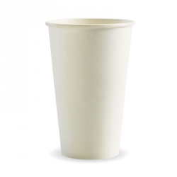 GD0134 Paper Hot Cups 16oz BioPak Plain White BC16W