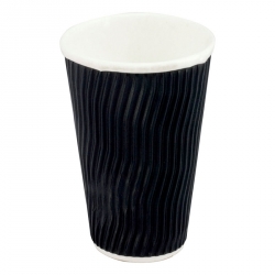 GD0139 Paper Hot Cups 16oz Cool Wave BLACK