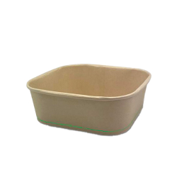 GD0552 Paper Container Kraft Square BioPBS Bamboo 1000ml KSC1000