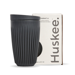 GD1010 Huskee Cup and lid 12oz Charcoal BioPak