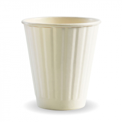 GD2110 Paper Hot Cups 8oz 90mm D/W White BioPak BC8DWW90