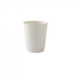 GD2117 Paper Hot Cups 8oz PLA D/Wall White Smooth RW