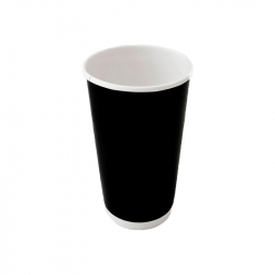 GD2312 Paper Hot Cups 16oz PLA D/Wall Black Smooth RW
