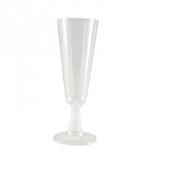 GE0020 Plastic Champagne Flute 125mm 2 Piece Capri