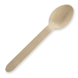 IC0052 Dessert Spoons Wooden 16cm Economy