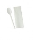 IC0076 Combo Wrapped Plastic Dessert Spoon and Napkin