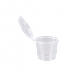 LD8130 Portion/Sauce Control Cups 1oz Clear with Hinged Lid