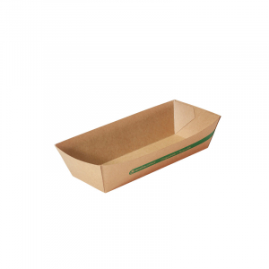 OB0264 Food Tray Hot Dog Kraft PLA Envirochoice