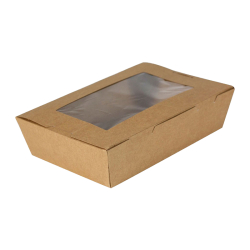 QB1152 Window Lunch Box Medium Kraft PLA 180x120x50mm