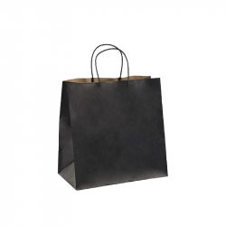 QC0012 Bags Paper Carry PTH BLACK Small 280x280x150mm