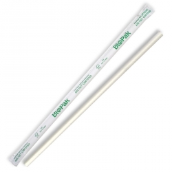 TJ0050 Straws FSC Paper Individually Wrap’d 6mm White BioPak