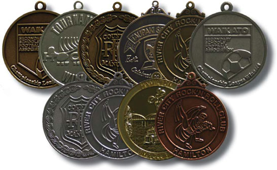 assortment of custom made medals