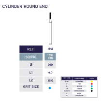 1141 Cylinder Round End Diamond Bur 838/010 10pk