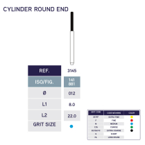 3145 Cylinder Round End Diamond Bur 881/012 10pk