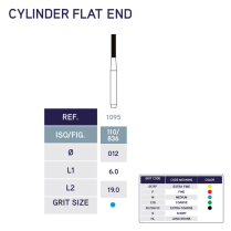 1095 Cylinder Flat End Diamond Bur 836/012 10pk