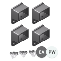 38 x 25 Standard Fence Brackets + Screws (4 Pack) - Basalt and Pearl White