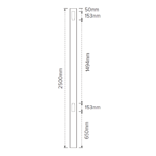Southampton PVC - Inline Post 2500mm