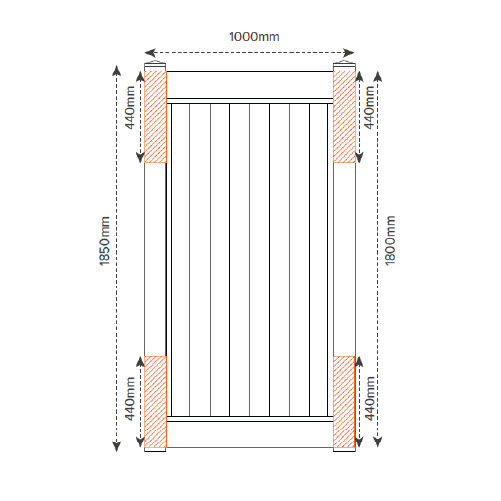 Southampton PVC Gate - 1000W x 1800H