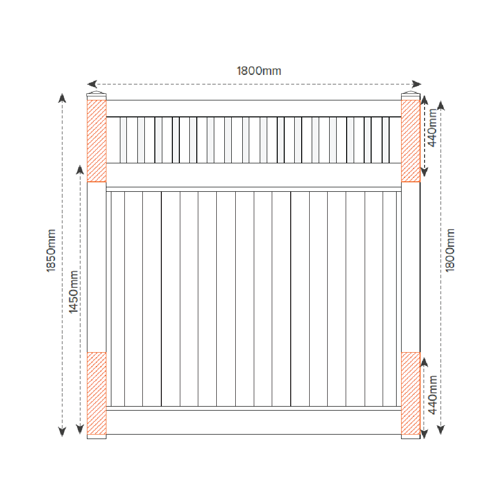 East Hampton PVC Gate - 1800W x 1800H
