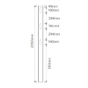 Rural PVC Fence - Gate Post 2050mm