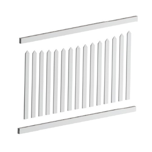North Haven Picket PVC Fence Panel Kit - 2388W x 1200H