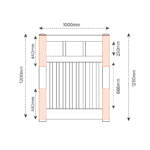 Bridgehampton PVC Gate - 1000W x 1200H