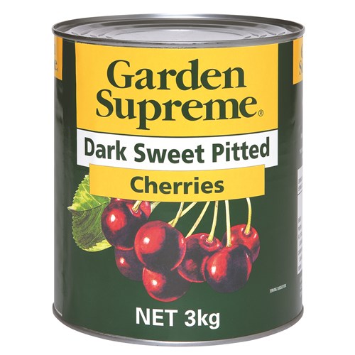 Garden Supreme Cherries Dark Pitted 3kg A10 Mansfield Dairy & Food