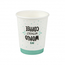 8oz/245mL Small Double Wall Coffee Cup Quotes