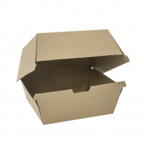 Compostable Kraft Board Burger Clamshell Brown
