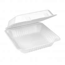 9x9" Compostable Dinner Clamshell Bagasse