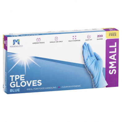 Small blue TPE glove powder free