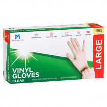 Vinyl Glove Clear P/F Large