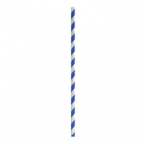 Regular Paper Straw Blue & White Stripe