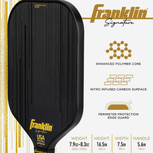 FRANKLIN CARBON STK 14.5MM PICKLEBALL PADDLE