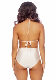 IRIDESCENT SEQUIN SPANDEX HALTER BODYSUIT