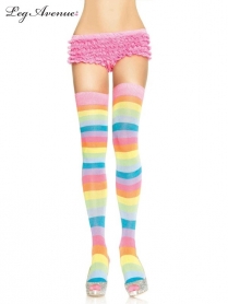 NEON RAINBOW ACRYLIC THIGH HIGHS MULTI