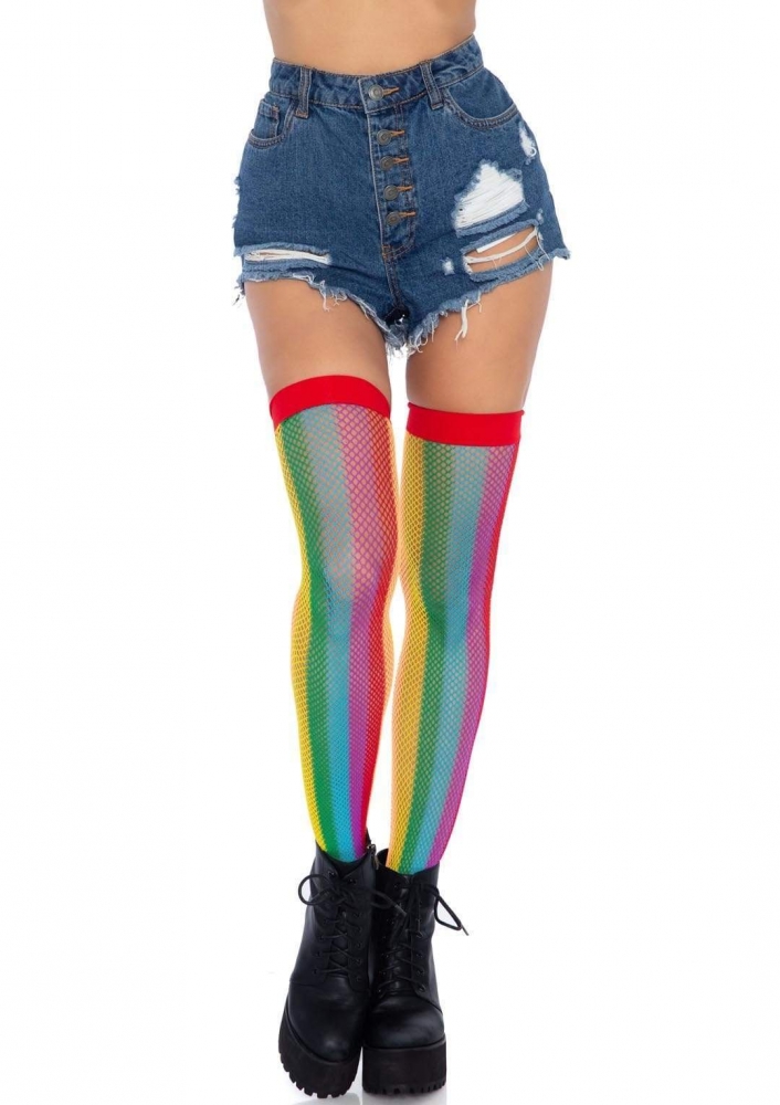 rainbow fishnet tights