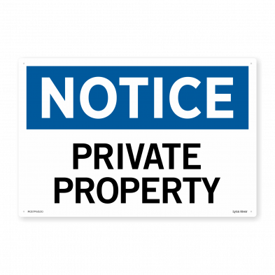 Notice - Private Property PVC