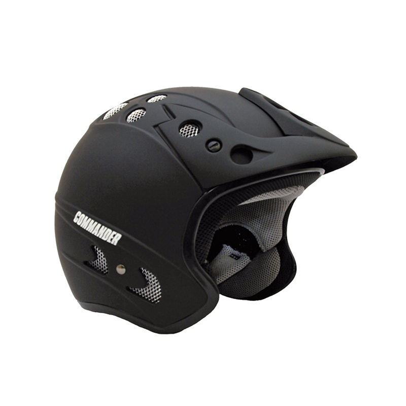 Commander Matt Black Jet Helmet