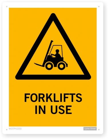 Forklifts in Use - Hazard Sign