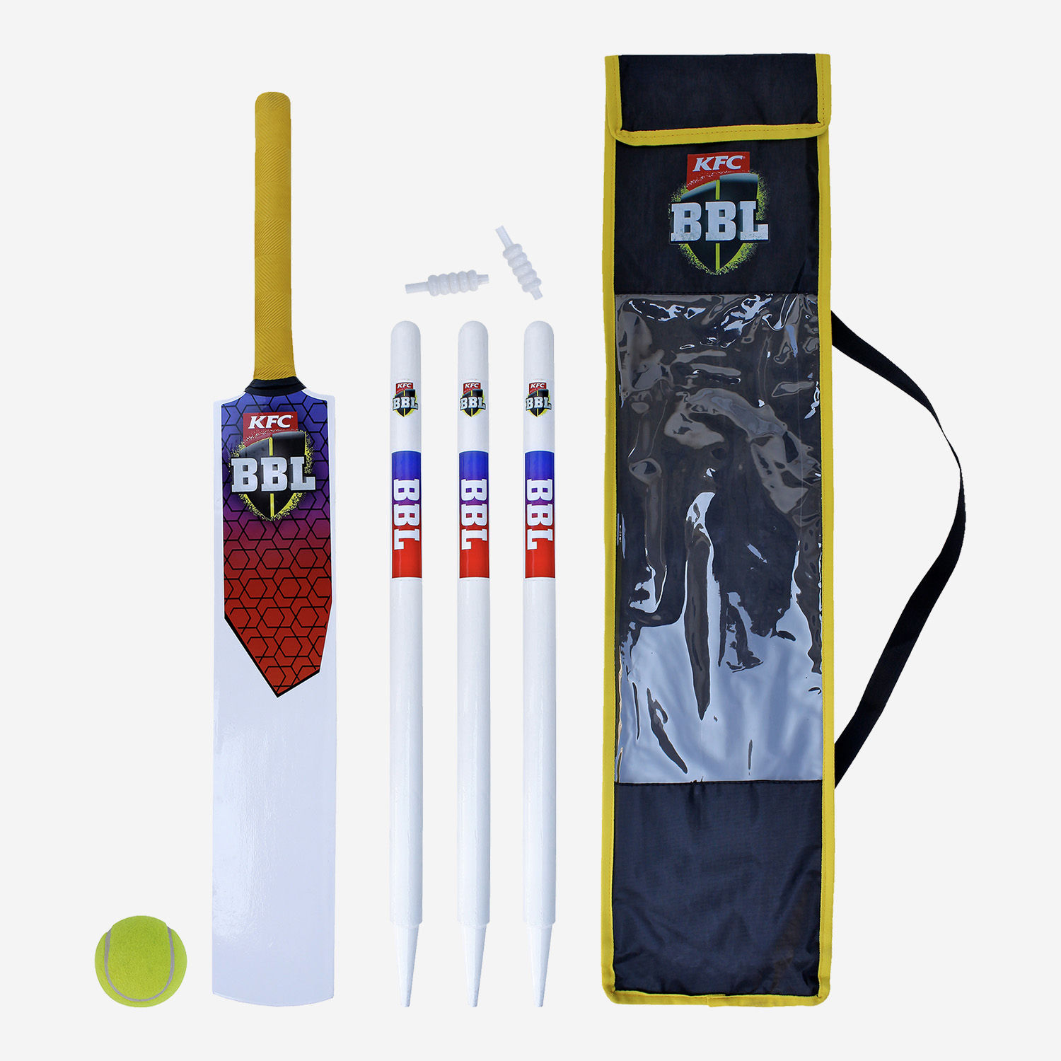 Graydon Junior Wooden Cricket Set Size- 3,4,5,6 - Carry Bag -soft Tennis Ball EB
